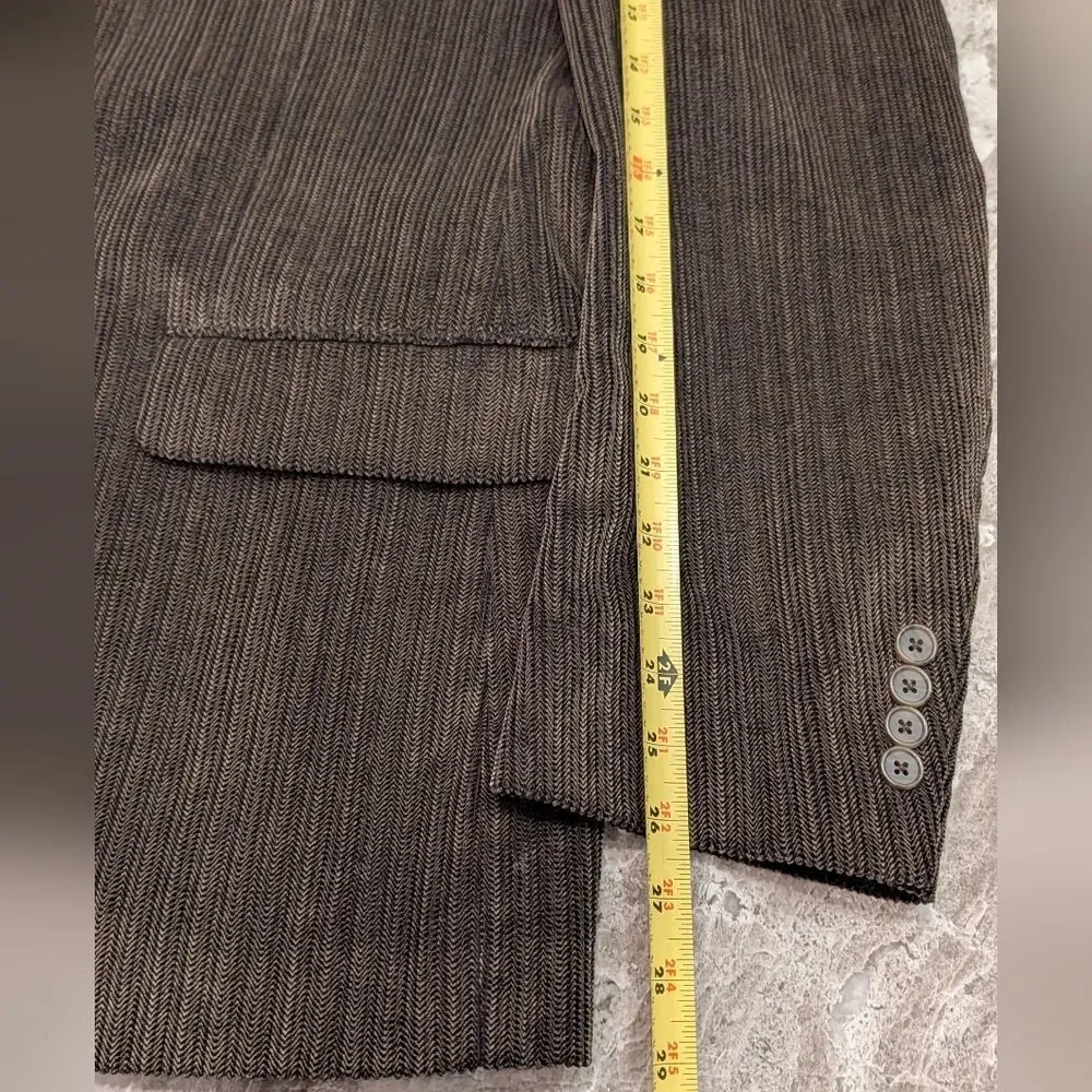 Dockers Corduroy Sport Coat Army Green Gray Size 44R Cotton Blazers Two Button